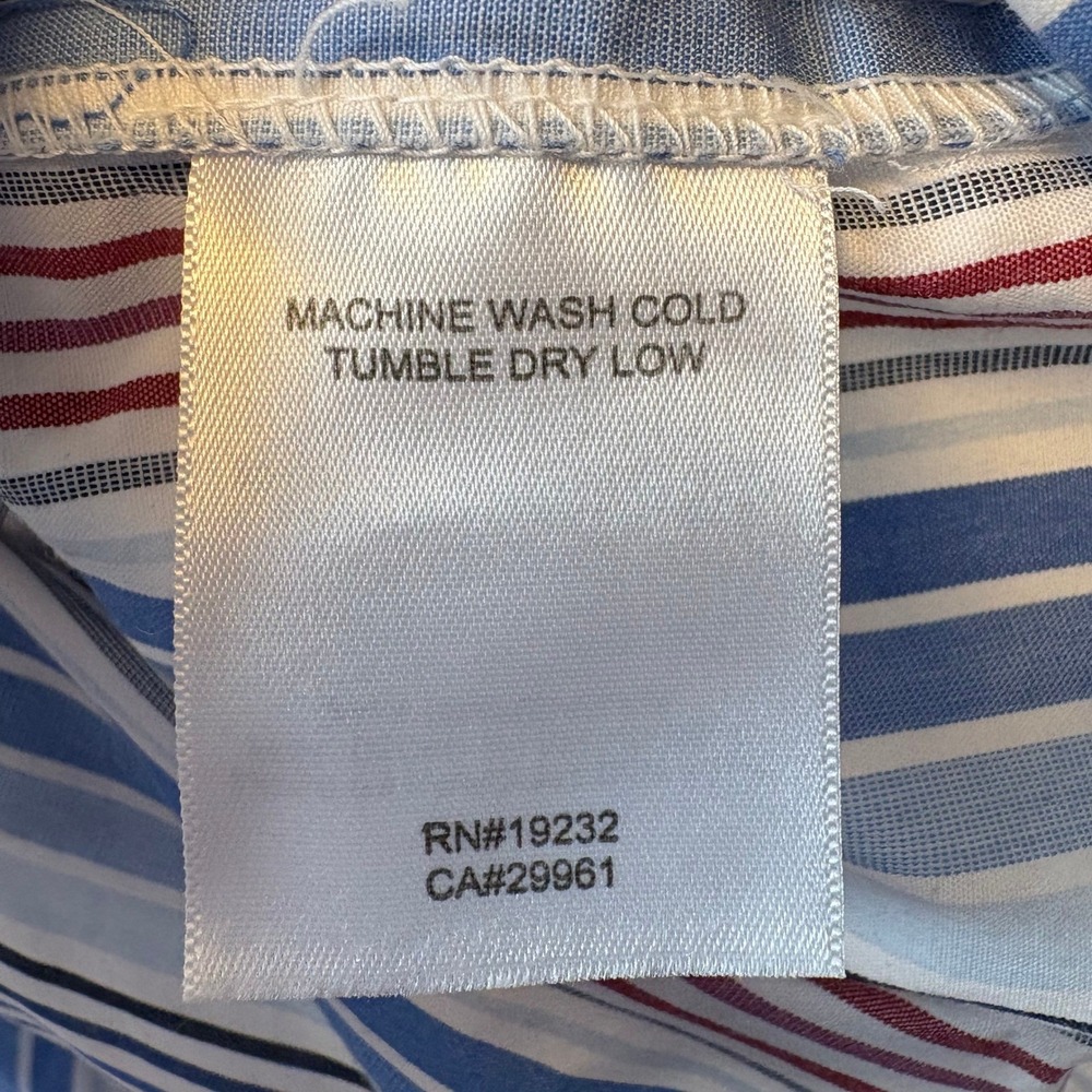 Alfred Dunner Women 12P Nautical Sailboat Striped Roll Tab Sleeve Shirt Blue - Picture 13 of 14